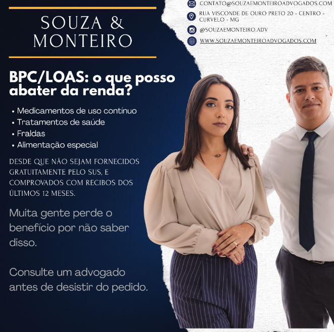 Arte do escritório sobre despesas no cálculo da renda para o BPC/LOAS, com Daiane e Pedro